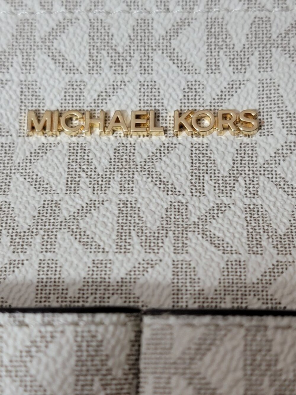 Michael Kors Jet Set Medium Logo Pocket Tote Vanilla MK Signature 35F3GTVT3B - Picture 2 of 15